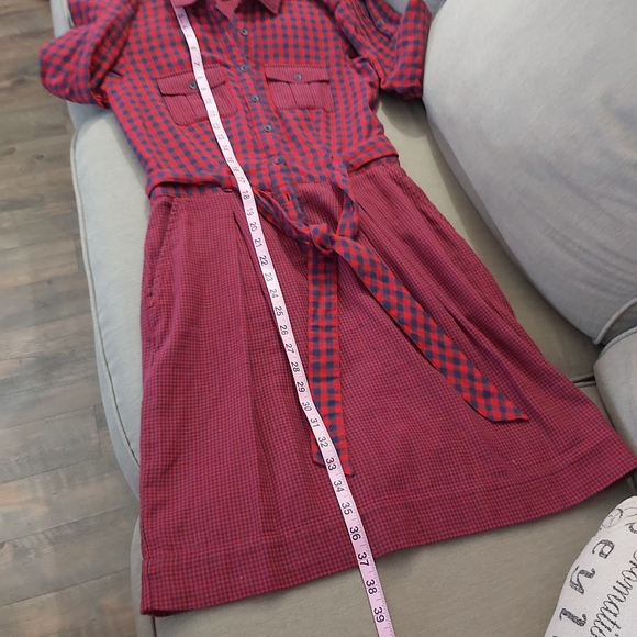 Brooks Brothers dress size 0 red fleece gingham long sleeves button down - Picture 9 of 14
